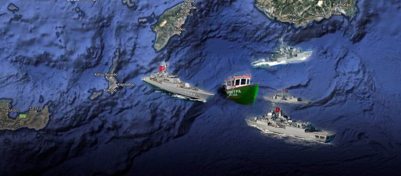 Τουρκικά πολεμικά της Ομάδας Μάχης του Oruc Reis απείλησαν να βυθίσουν ελληνικό αλιευτικό νότια της Ρόδου!